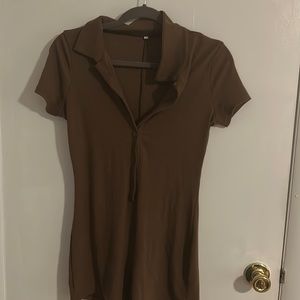 Brown romper with buttons